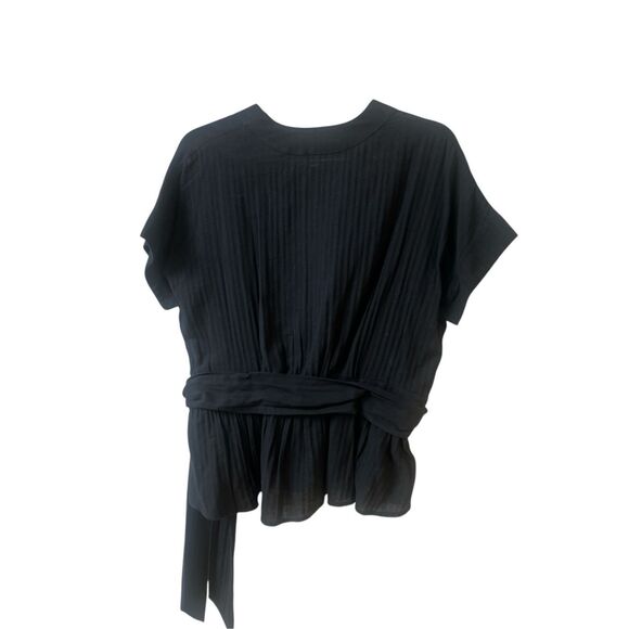 Sundance cross front 100% cotton top black sz Large - Picture 2 of 3